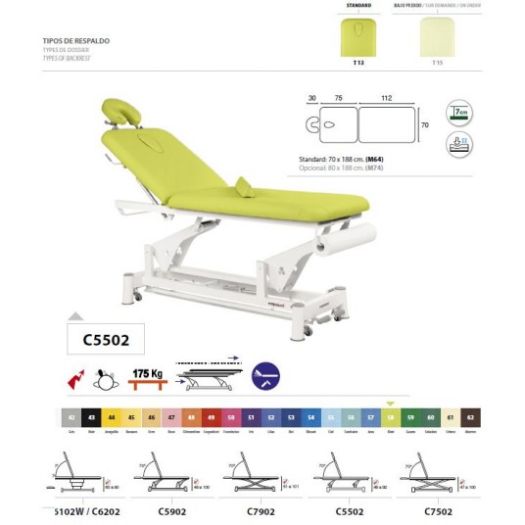 TABLE DE MASSAGE ÉLECTRIQUE C5502 M64 ECOPOSTURAL [JFB-204-1829]