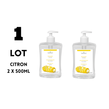 LOT 2 x 500 ml COSIMED Huile de Massage Professionnelle Citron 500ML [JFB-122-2046]