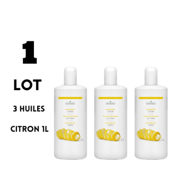 LOT COSIMED Huile de Massage Professionnelle Citron 3 X 1L [JFB-122-2047]
