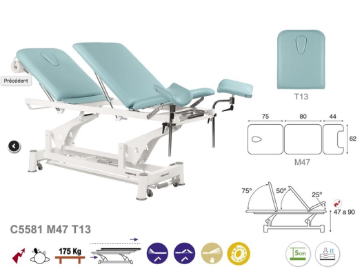 TABLE ÉLECTRIQUE DE MASSAGE C5581 M47 T13 ECOPOSTURAL [JFB-204-1586]