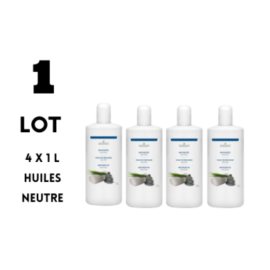 LOT COSIMED Huile de Massage Professionnelle Neutre 4 X1L [JFB-122-1433]