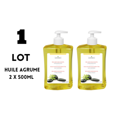 LOT 2 X 500ML COSIMED Huile de Massage Professionnelle Bien-Être Agrumes 500ML [JFB-122-2052]