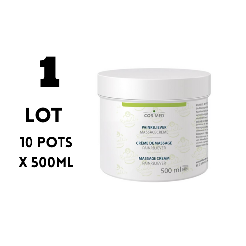 1 LOT 10 X 500 ML COSIMED Crème de Massage Professionnelle Painreliever 500ML  [JFB-122-1496]