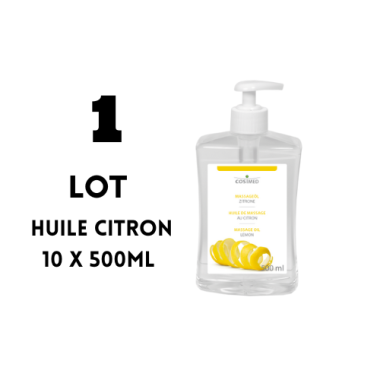 LOT 10 x 500 ml COSIMED Huile de Massage Professionnelle Citron 500ML  [JFB-122-2046]