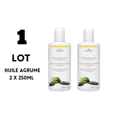 LOT 2 X 250 ML COSIMED Huile de Massage Professionnelle Bien-Être Agrumes 250ML  [JFB-122-1405]