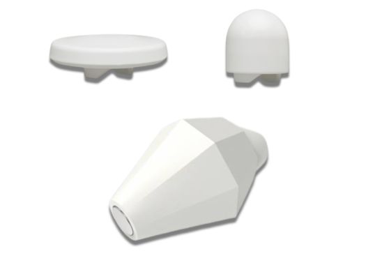 TETE MAGNETIQUE BLANCHE + TETE PLATE BLANCHE + TETE RONDE BLANCHE NOUVEAU NOVAFON LOT DE 3 TETES 