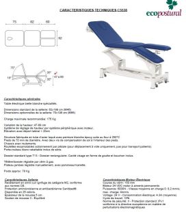 TABLE DE MASSAGE ÉLECTRIQUE C5538 M46 T13 ECOPOSTURAL