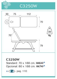 TABLE DE MASSAGE FIXE EN BOIS C3250 ECOPOSTURAL