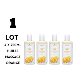 LOT COSIMED Huile de Massage Professionnelle Orange 4 x 250ML