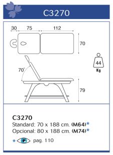 TABLE DE MASSAGE FIXE EN BOIS NATURELC3270M64 ECOPOSTURAL